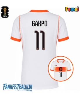 Țările de Jos Cody Gakpo #11 Echipament de Fotbal Replică Mondial 2026 Femei Deplasare